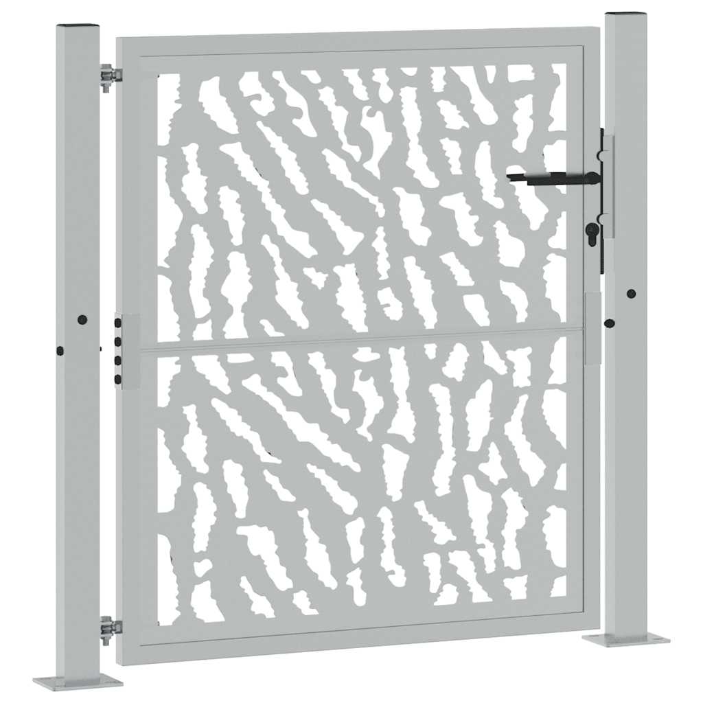 Portail Vidaxxl avec rail design 100x100 cm acier résistant aux intempéries