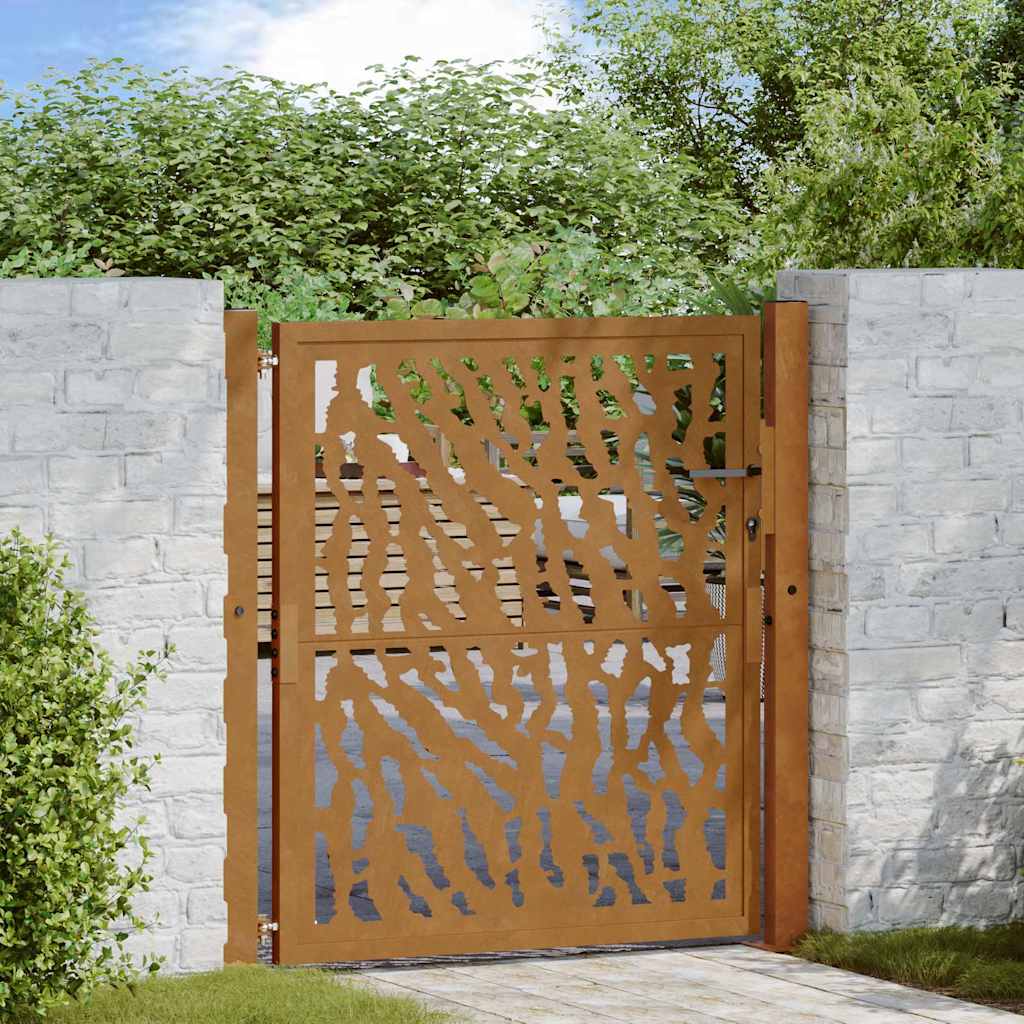 Portail Vidaxxl avec rail design 100x100 cm acier résistant aux intempéries