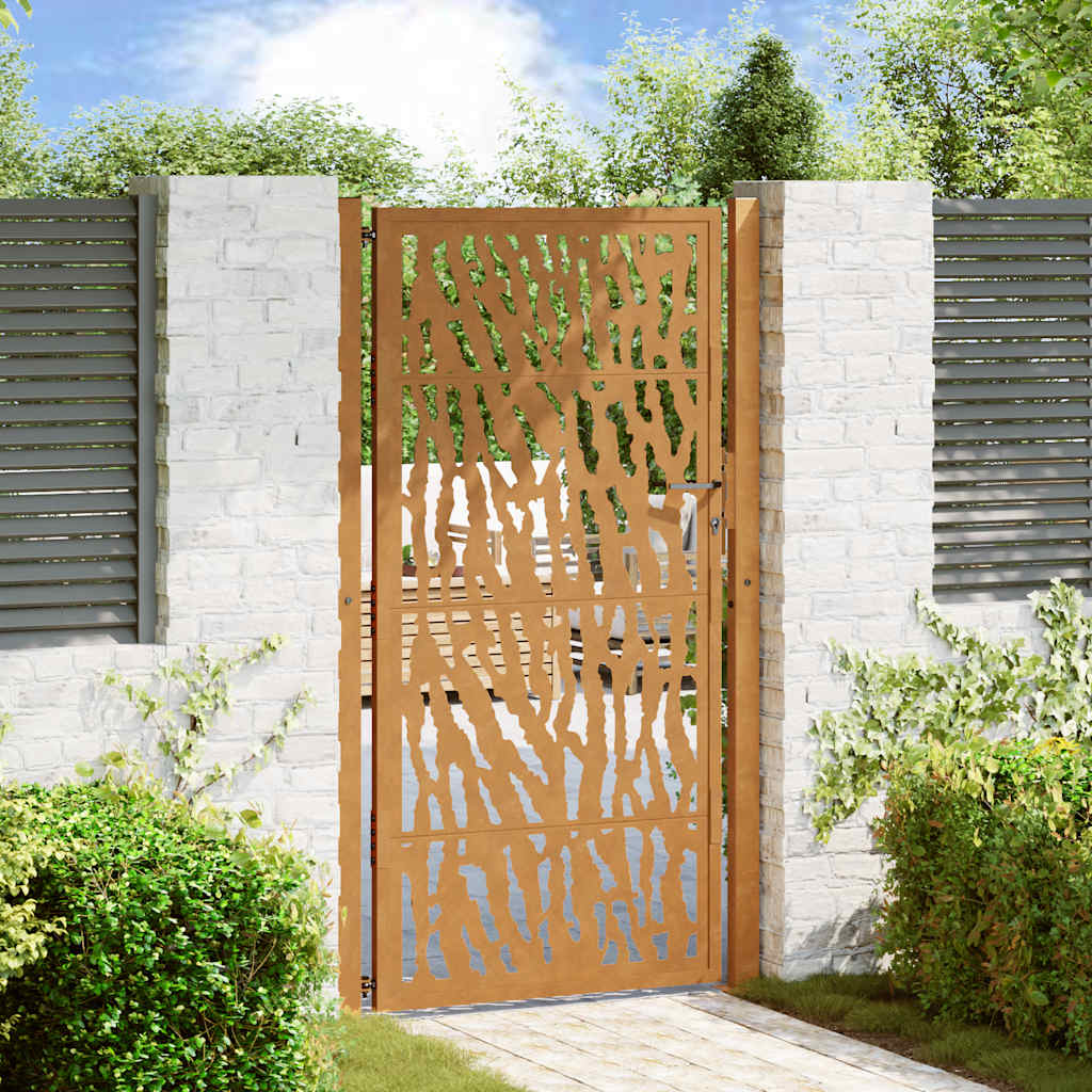 Portail Vidaxxl avec rail design 100x200 cm acier résistant aux intempéries