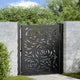 Vidaxxl portail avec design flamme 100x100 cm acier noir