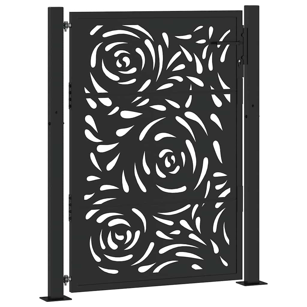 Vidaxxl portail avec design flamme 100x125 cm acier noir