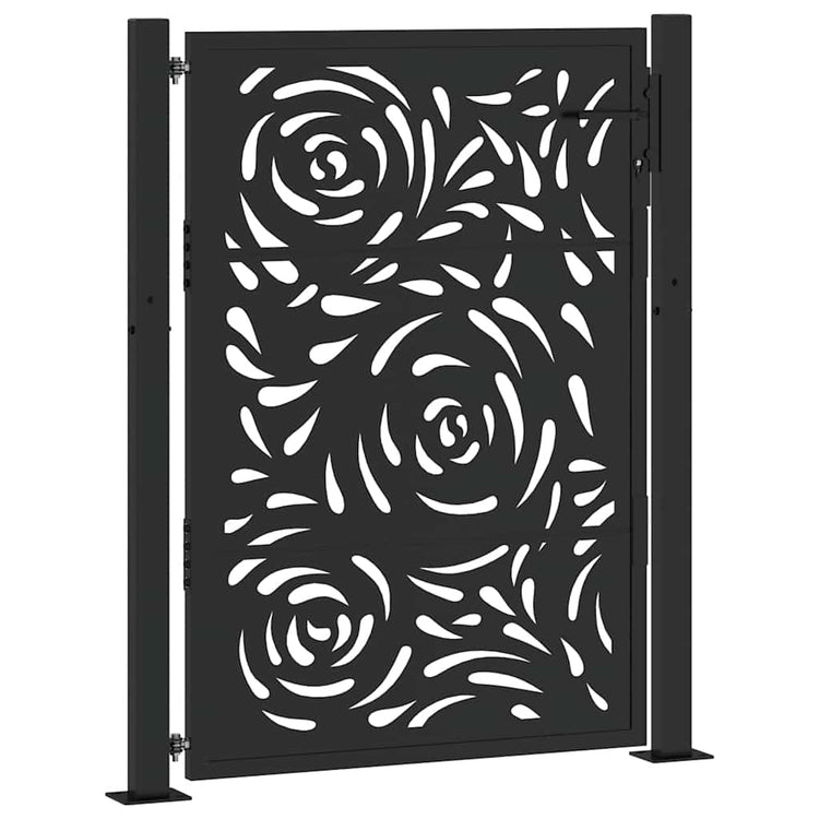 Vidaxxl portail avec design flamme 100x125 cm acier noir