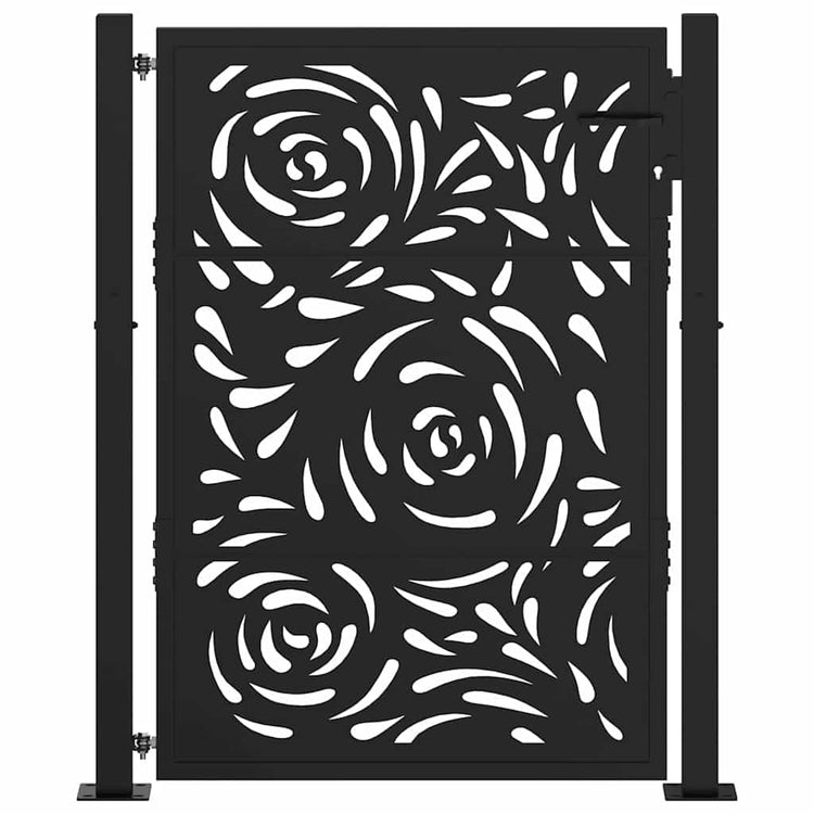 Vidaxxl portail avec design flamme 100x125 cm acier noir