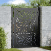 Vidaxxl portail avec design flamme 100x125 cm acier noir