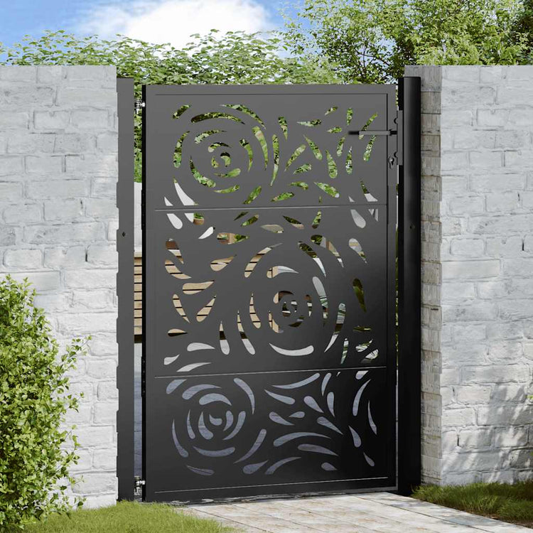 Vidaxxl portail avec design flamme 100x125 cm acier noir