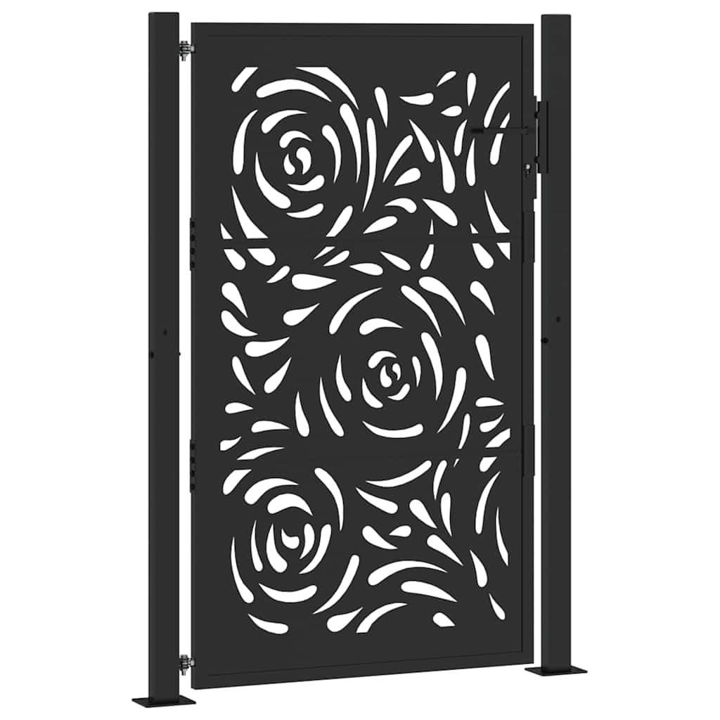 Vidaxxl portail avec design flamme 100x150 cm acier noir