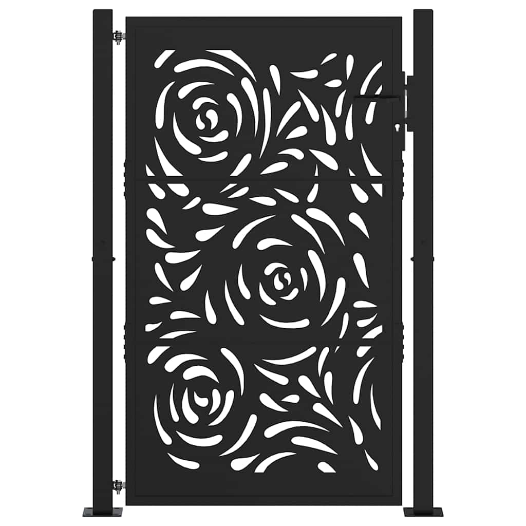 Vidaxxl portail avec design flamme 100x150 cm acier noir