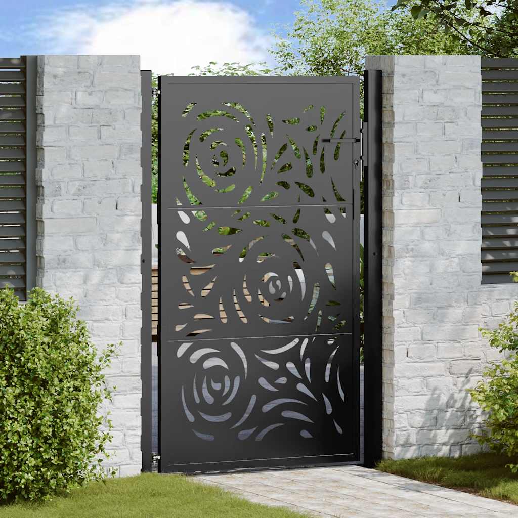 Vidaxxl portail avec design flamme 100x150 cm acier noir