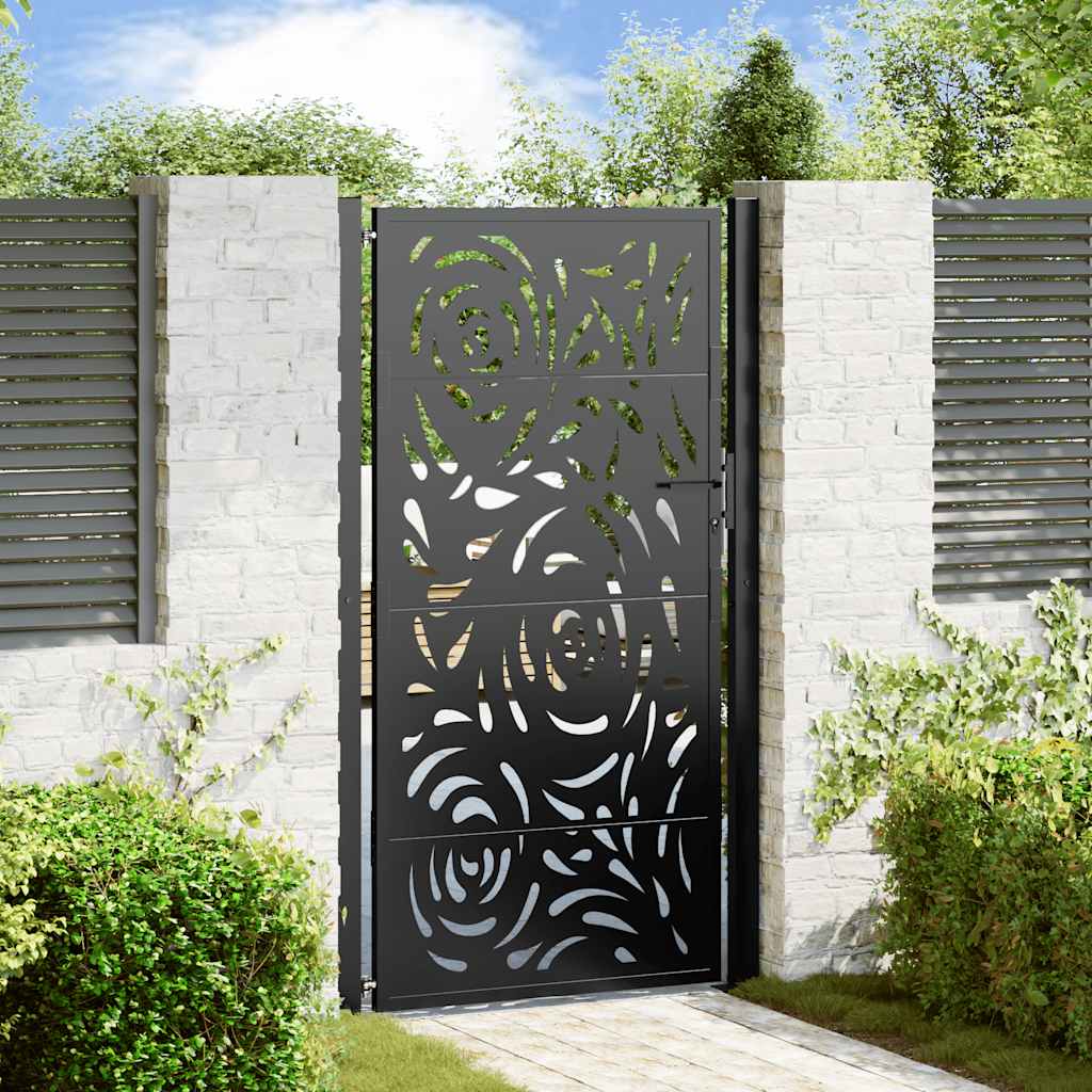 Vidaxxl portail avec design flamme 100x175 cm acier noir