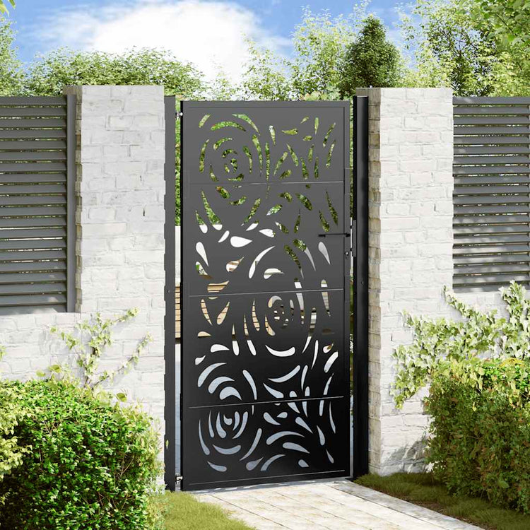 Vidaxxl portail avec design flamme 100x175 cm acier noir