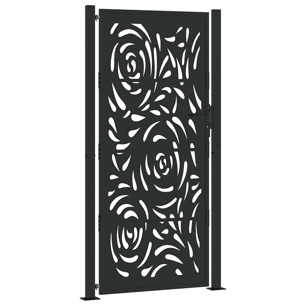 Vidaxxl portail avec design flamme 100x200 cm acier noir