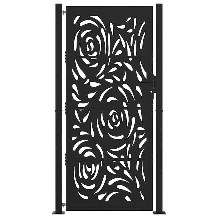 Vidaxxl portail avec design flamme 100x200 cm acier noir