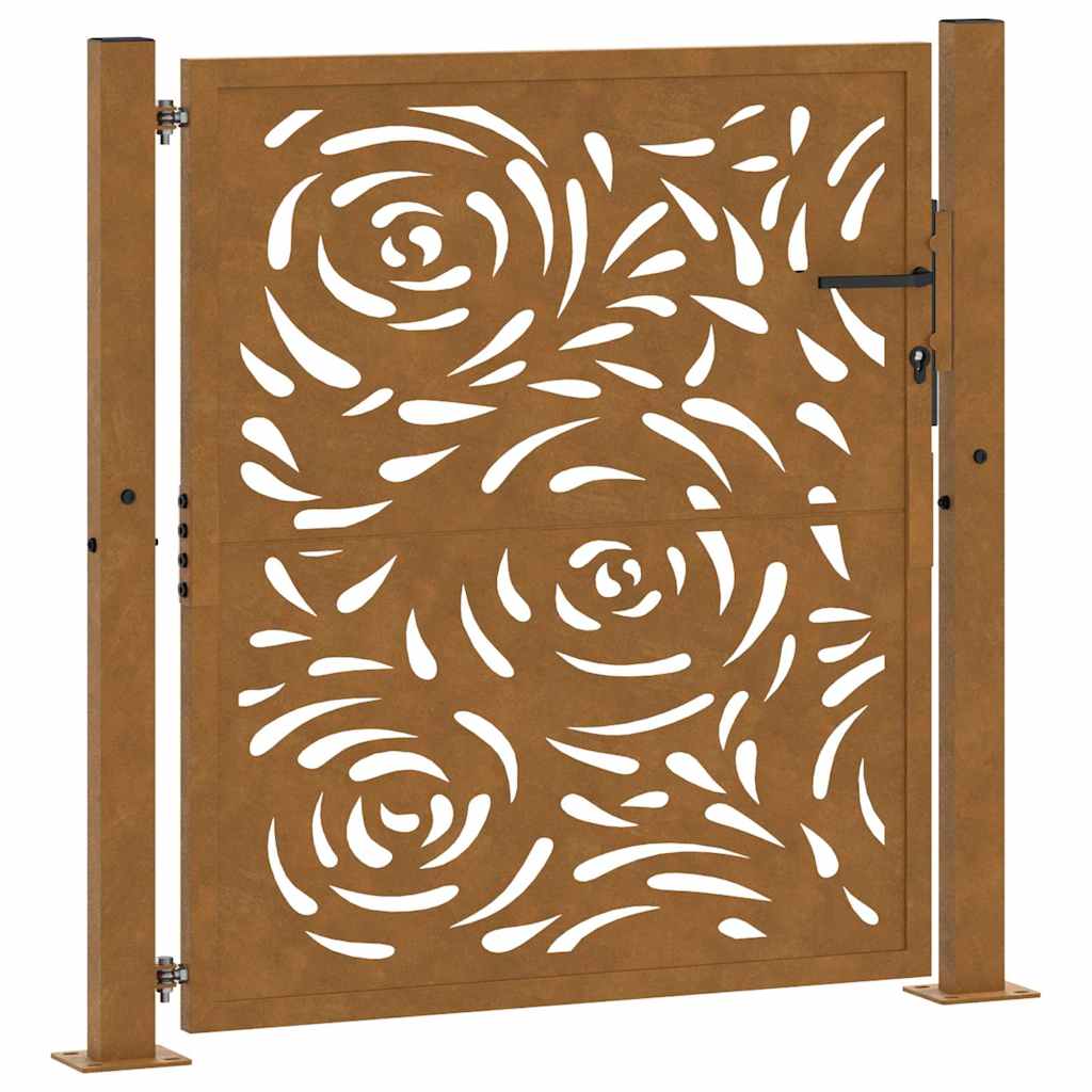 Portail Vidaxxl avec design flamme 100x100 cm acier résistant aux intempéries