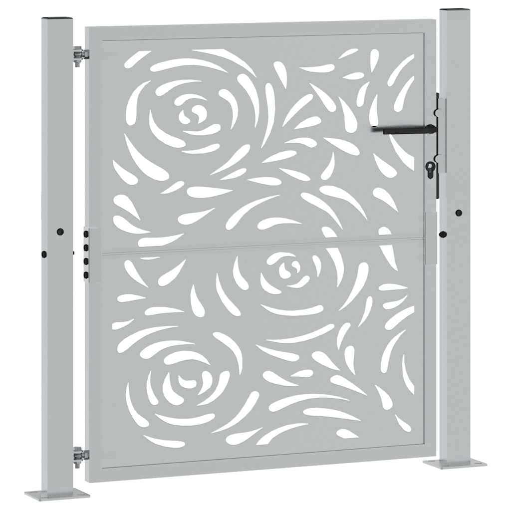 Portail Vidaxxl avec design flamme 100x100 cm acier résistant aux intempéries