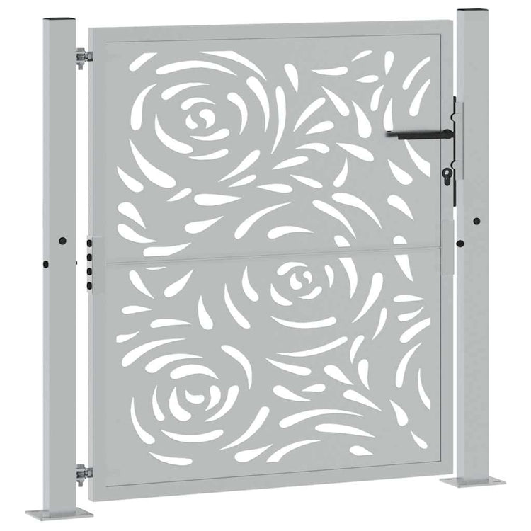 Portail Vidaxxl avec design flamme 100x100 cm acier résistant aux intempéries