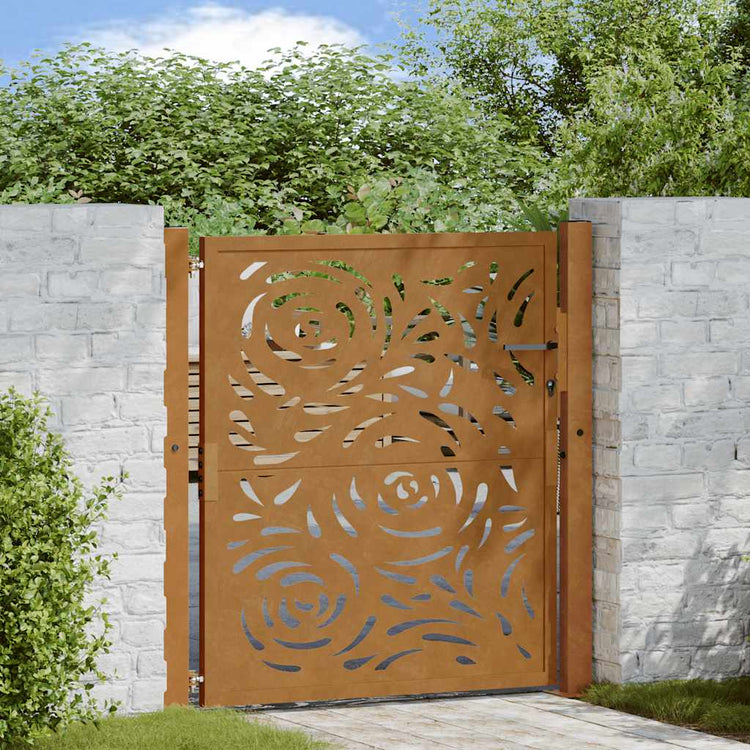 Portail Vidaxxl avec design flamme 100x100 cm acier résistant aux intempéries