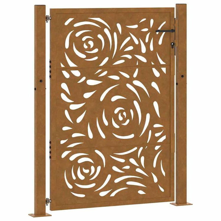 Vidaxxl portail avec design flamme 100x125 cm acier résistant aux intempéries