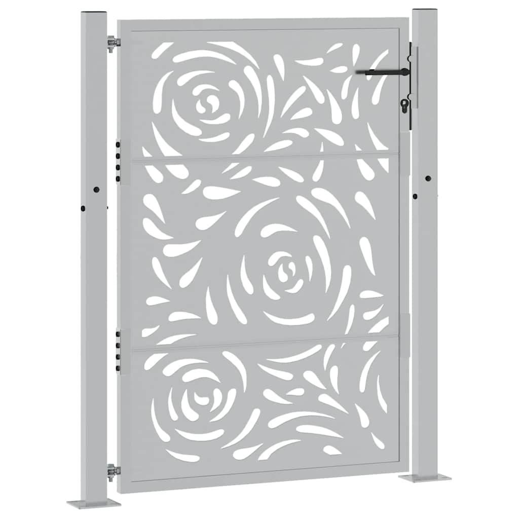 Vidaxxl portail avec design flamme 100x125 cm acier résistant aux intempéries