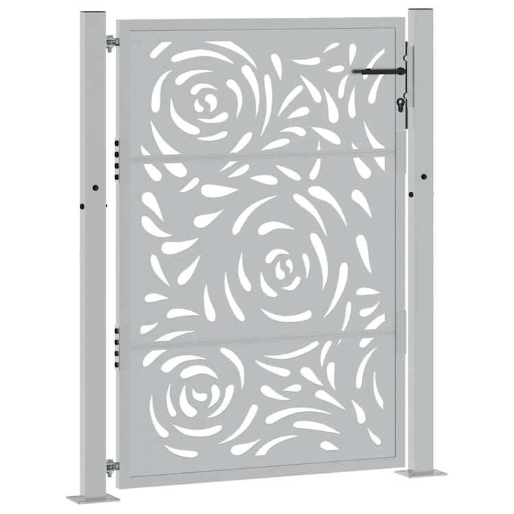 Vidaxxl portail avec design flamme 100x125 cm acier résistant aux intempéries