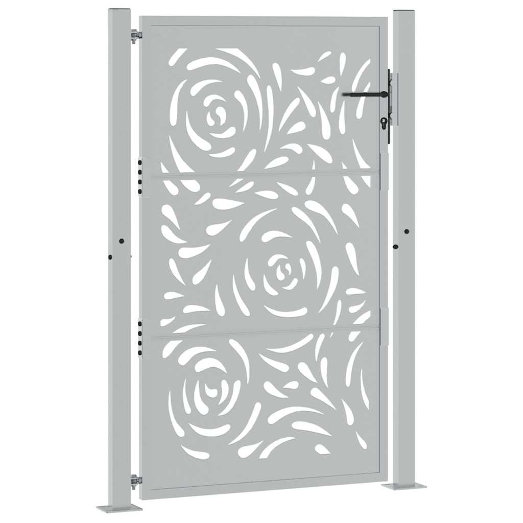 Vidaxxl portail avec design flamme 100x150 cm acier résistant aux intempéries