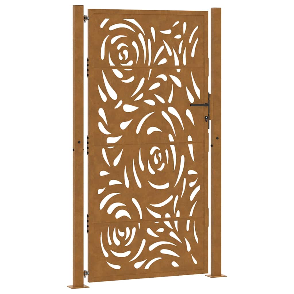 Vidaxxl portail avec design flamme 100x175 cm acier résistant aux intempéries