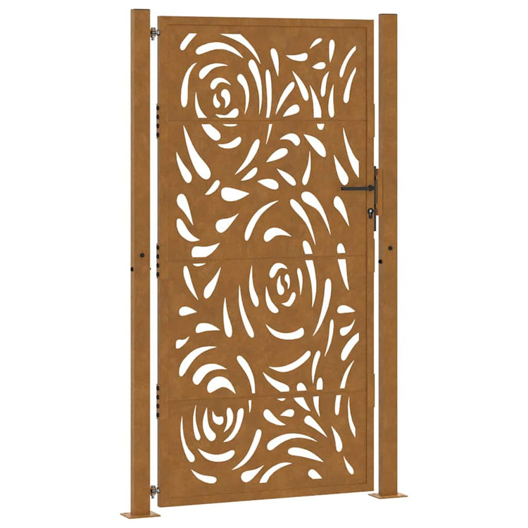 Vidaxxl portail avec design flamme 100x175 cm acier résistant aux intempéries