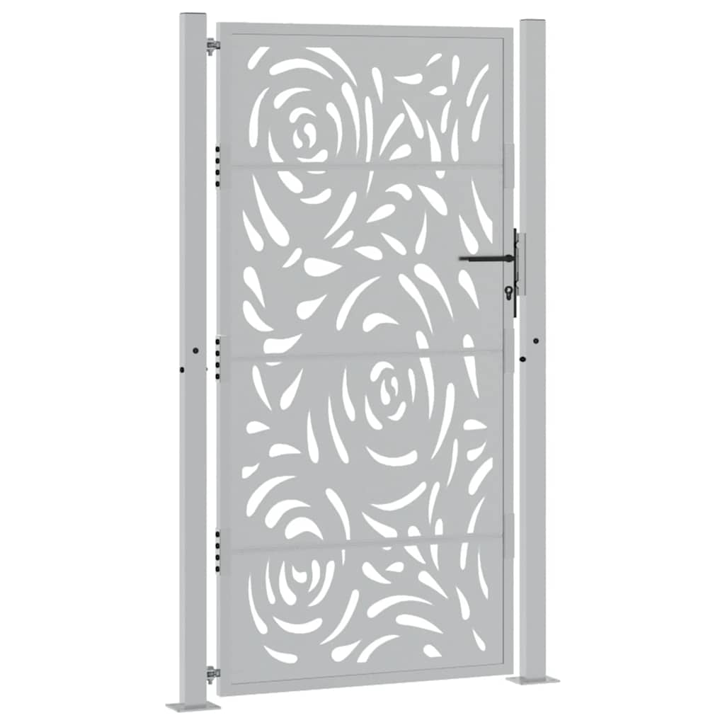 Vidaxxl portail avec design flamme 100x175 cm acier résistant aux intempéries