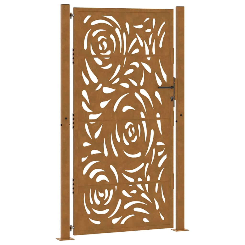 Portail Vidaxxl avec design flamme 100x200 cm acier résistant aux intempéries