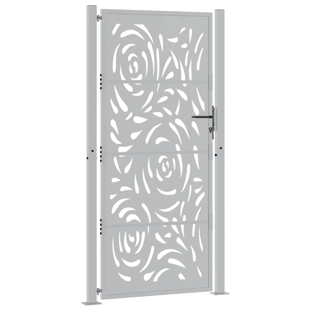 Portail Vidaxxl avec design flamme 100x200 cm acier résistant aux intempéries