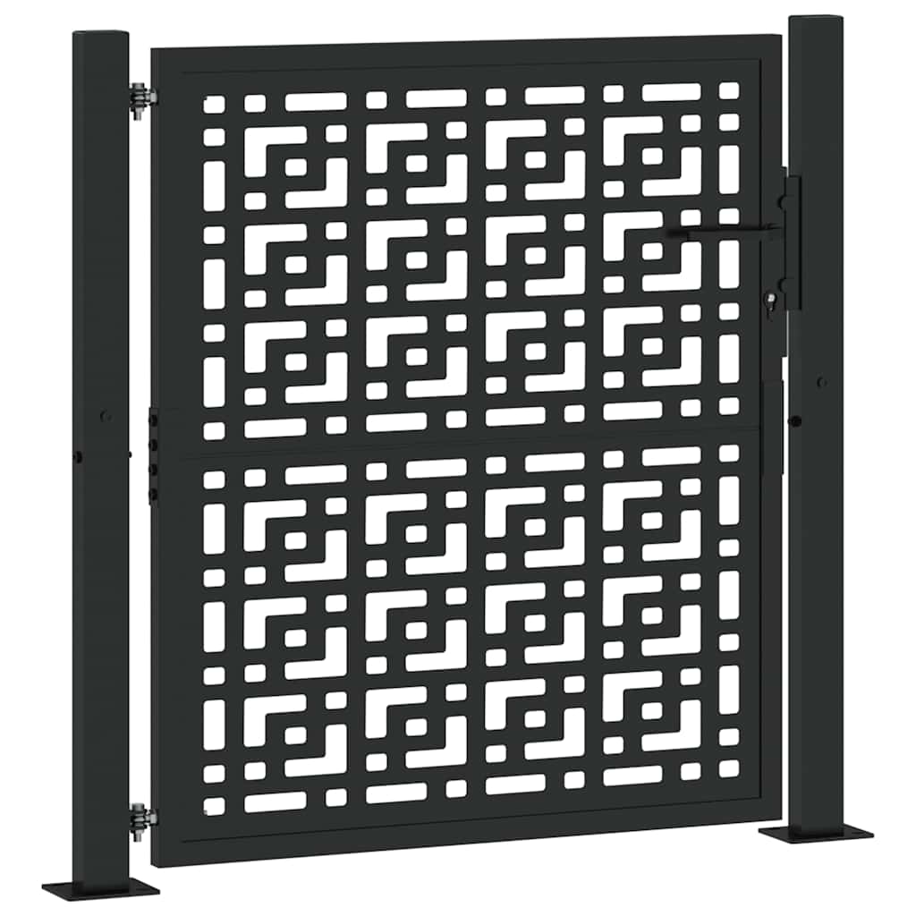 Vidaxxl portail avec motif croix 100x100 cm acier noir