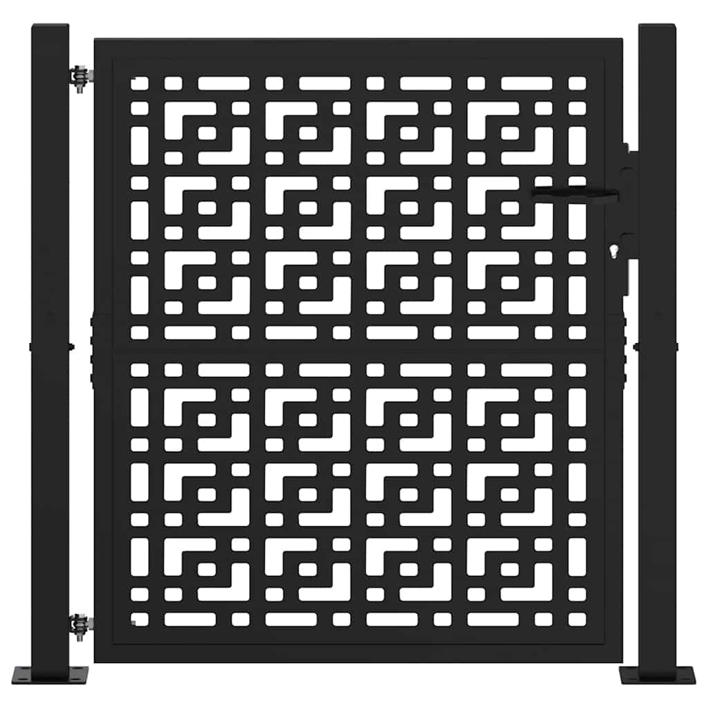 Vidaxxl portail avec motif croix 100x100 cm acier noir