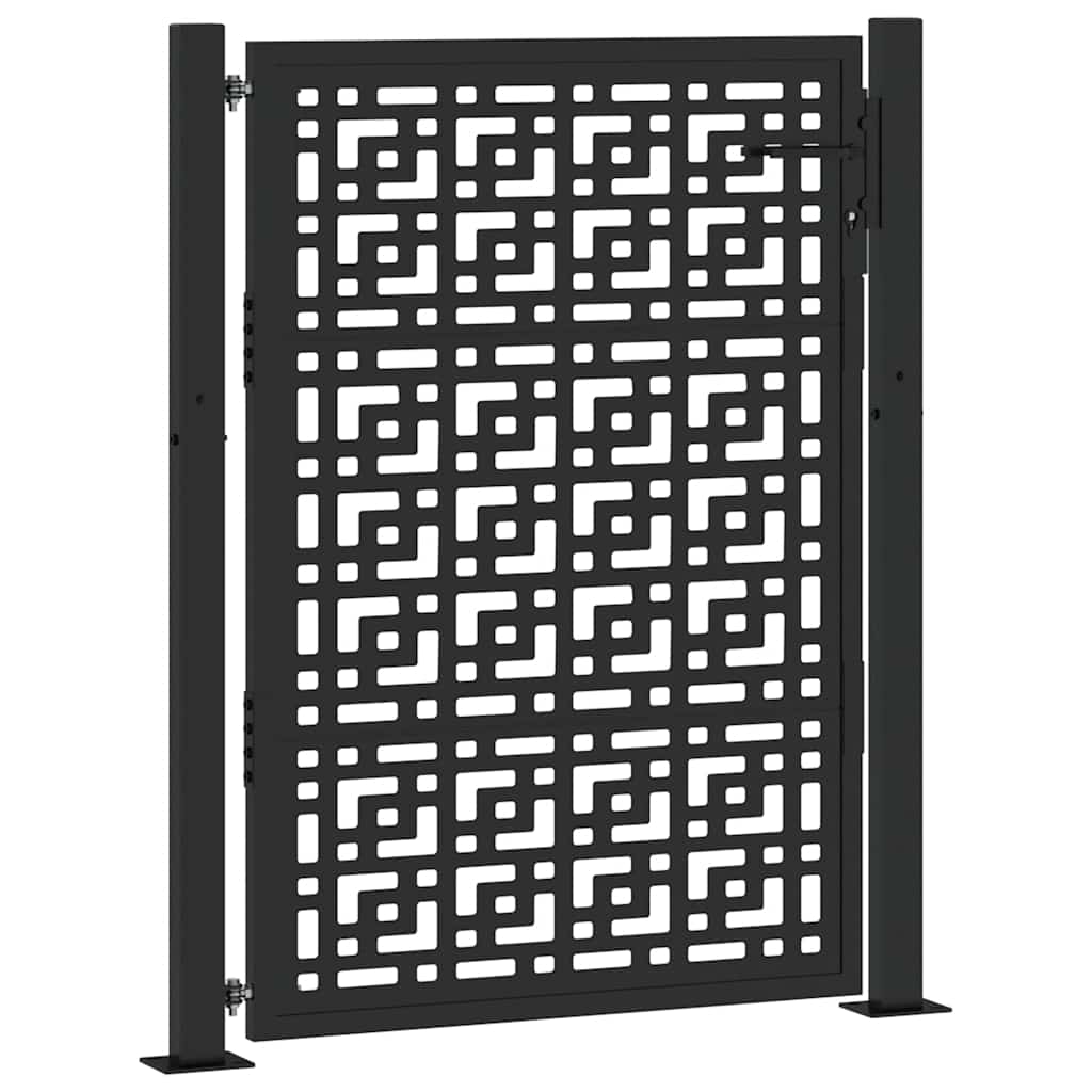 VidaXL portail avec motif croix 100x125 cm acier noir
