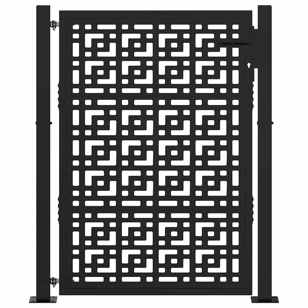 VidaXL portail avec motif croix 100x125 cm acier noir