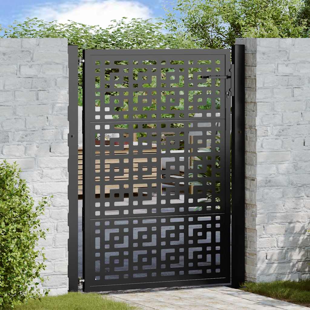 VidaXL portail avec motif croix 100x125 cm acier noir