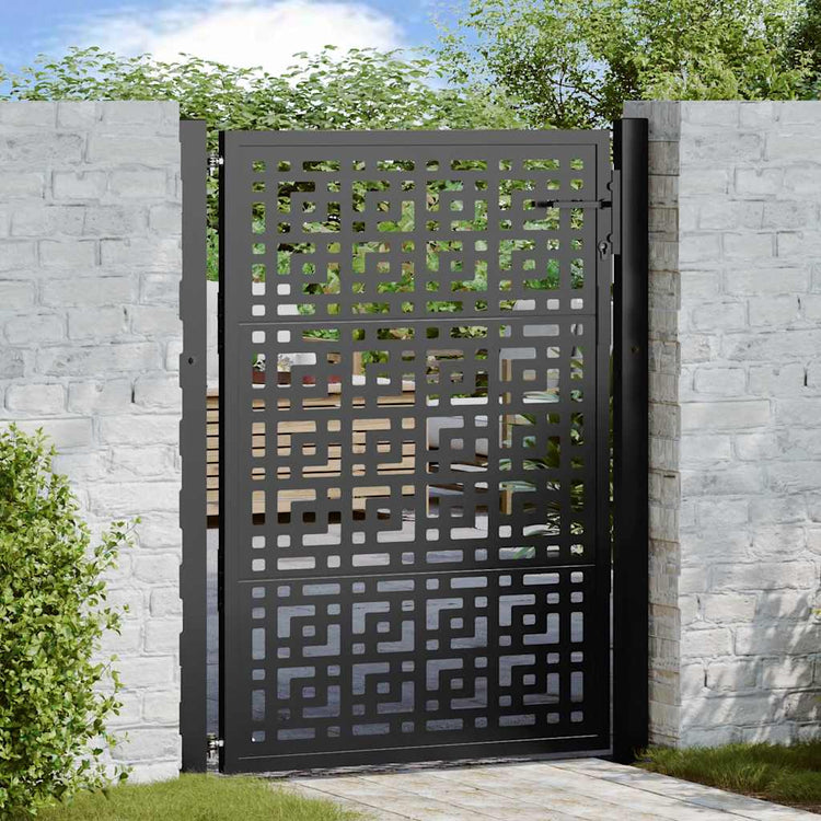 VidaXL portail avec motif croix 100x125 cm acier noir