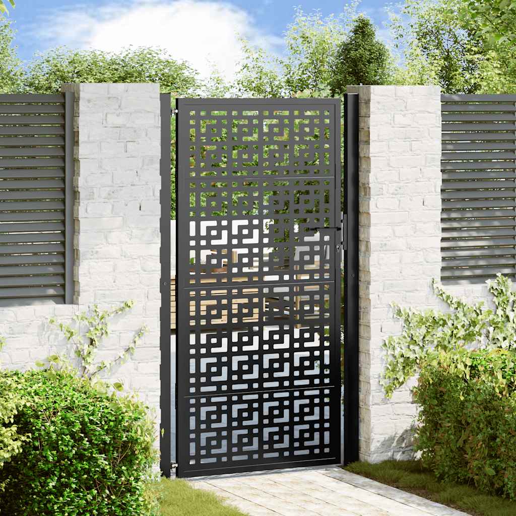 Vidaxxl portail avec motif croix 100x175 cm acier noir