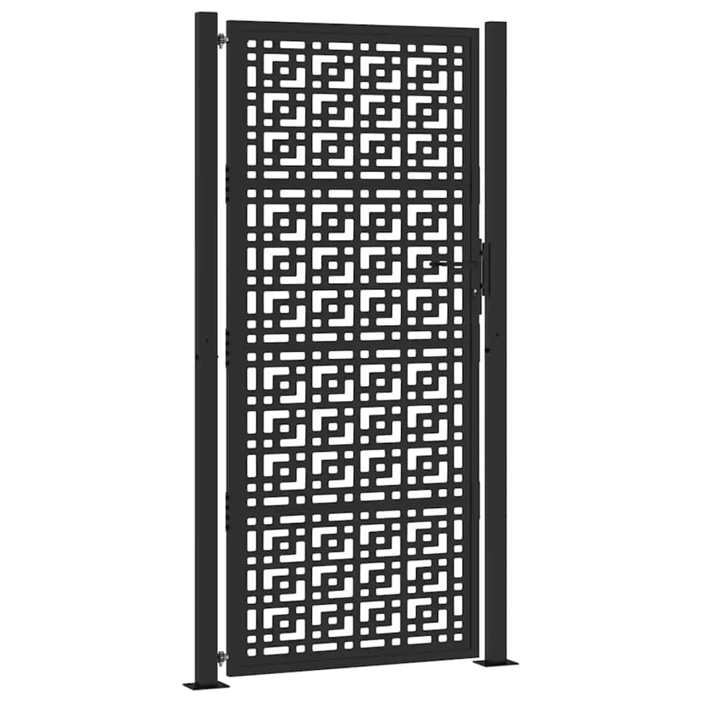 Vidaxxl portail avec motif croix 100x200 cm acier noir