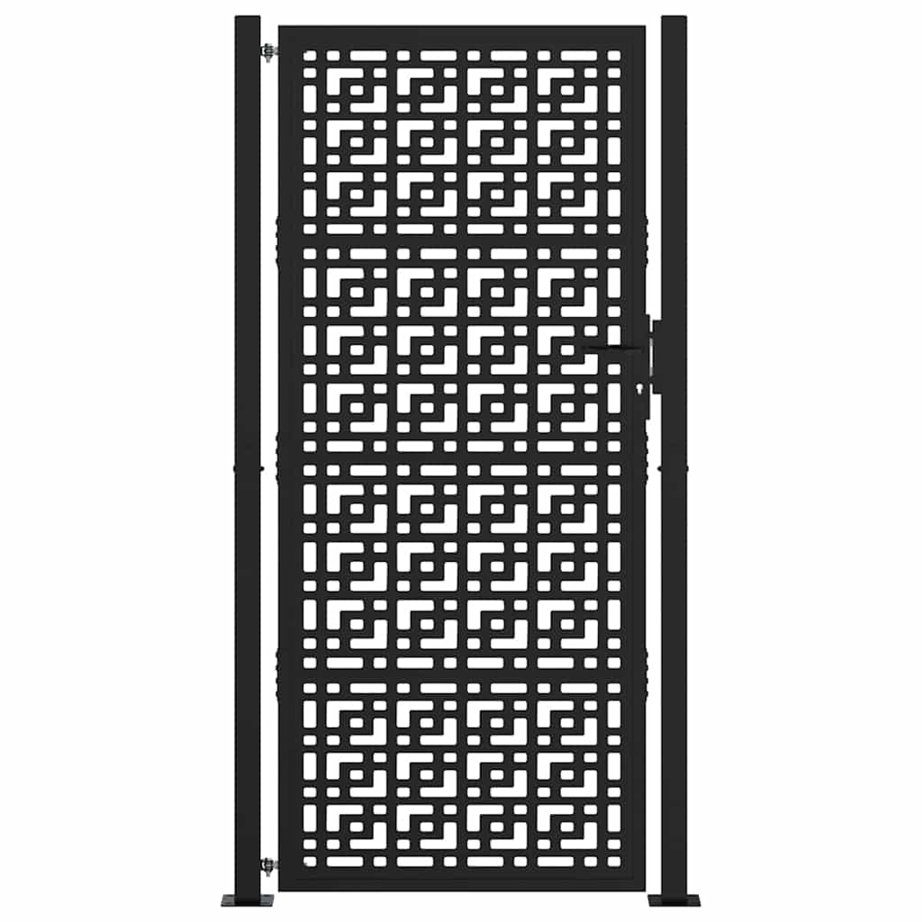 Vidaxxl portail avec motif croix 100x200 cm acier noir
