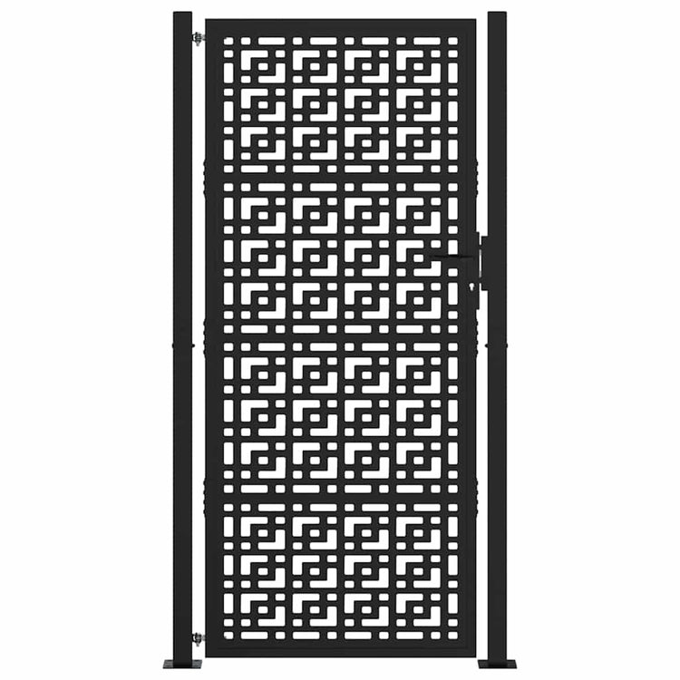 Vidaxxl portail avec motif croix 100x200 cm acier noir