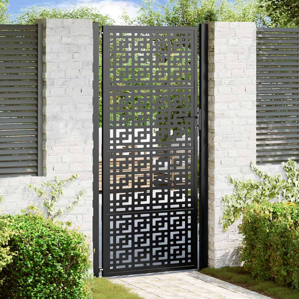 Vidaxxl portail avec motif croix 100x200 cm acier noir