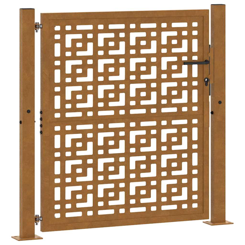 Portail Vidaxxl avec motif en croix 100x100 cm en acier résistant aux intempéries