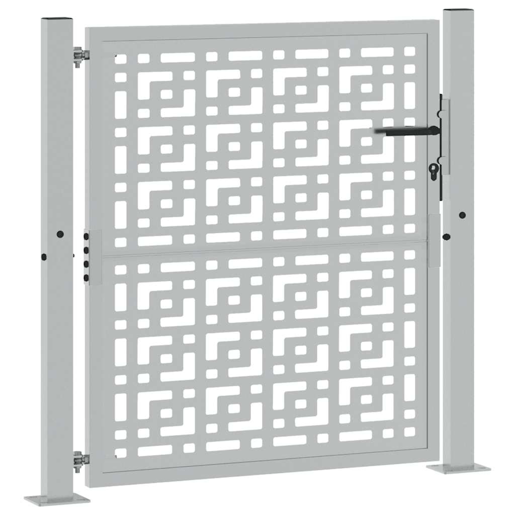 Portail Vidaxxl avec motif en croix 100x100 cm en acier résistant aux intempéries