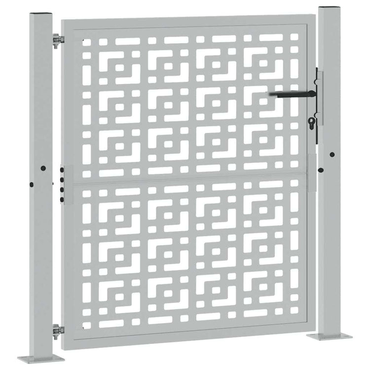 Portail Vidaxxl avec motif en croix 100x100 cm en acier résistant aux intempéries