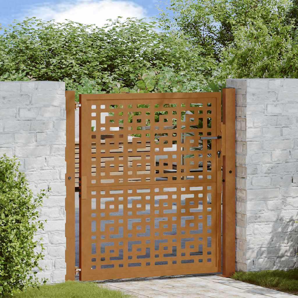 Portail Vidaxxl avec motif en croix 100x100 cm en acier résistant aux intempéries