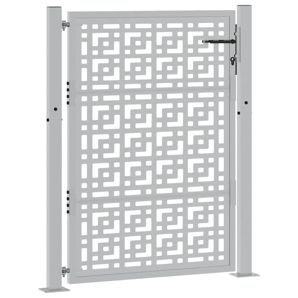 Portail Vidaxxl avec motif en croix 100x125 cm en acier résistant aux intempéries