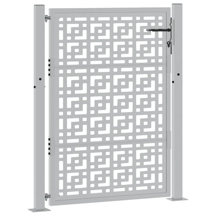 Portail Vidaxxl avec motif en croix 100x125 cm en acier résistant aux intempéries