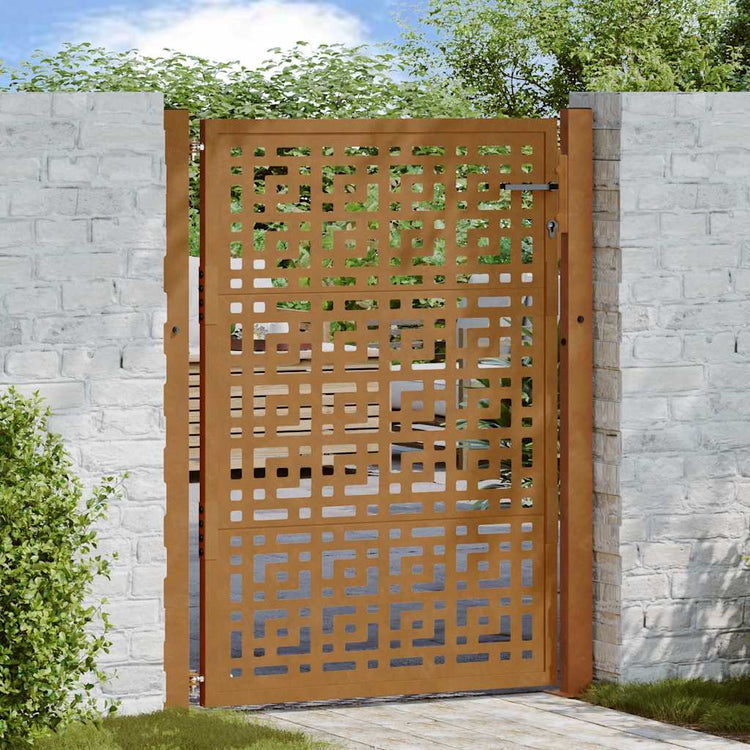 Portail Vidaxxl avec motif en croix 100x150 cm en acier résistant aux intempéries