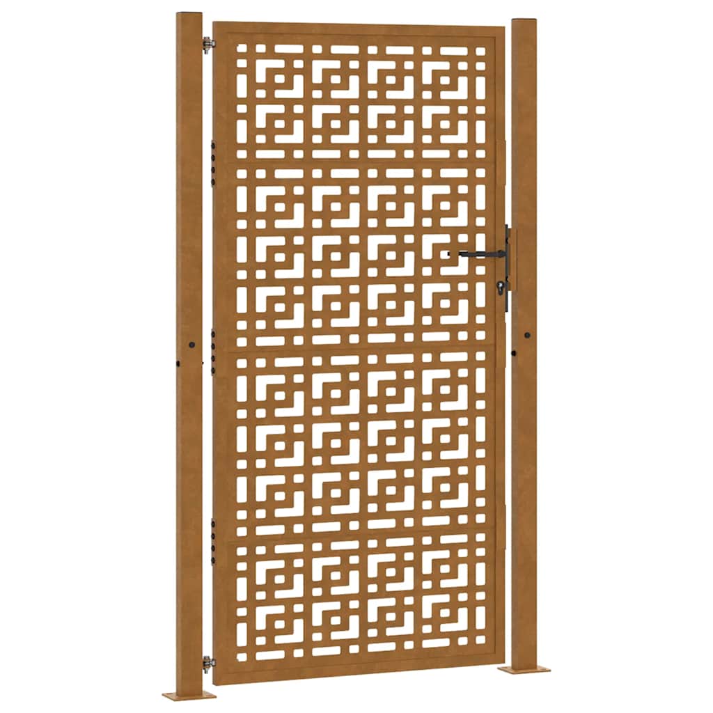Portail Vidaxxl avec motif en croix 100x200 cm en acier résistant aux intempéries