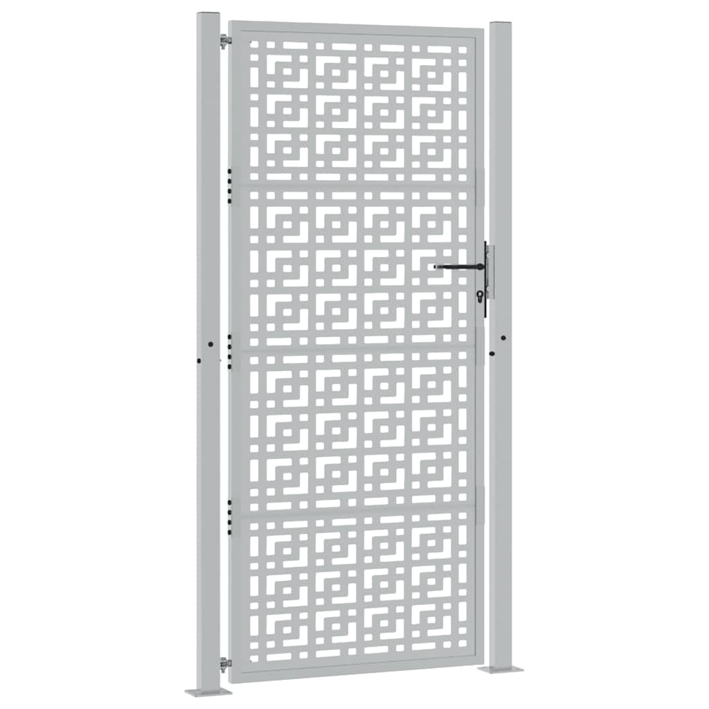 Portail Vidaxxl avec motif en croix 100x200 cm en acier résistant aux intempéries