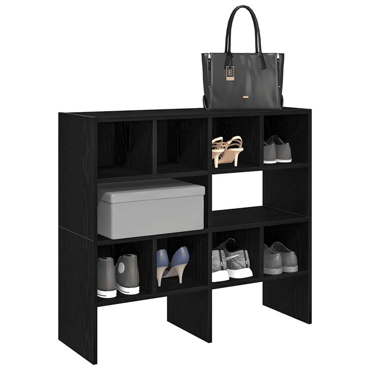 Racks de chaussures Vidaxl 2 St empilable 89.5x30x40 cm Couleur de chêne noir